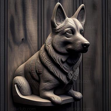 3D model st Norwegian Grey Elkhound dog (STL)